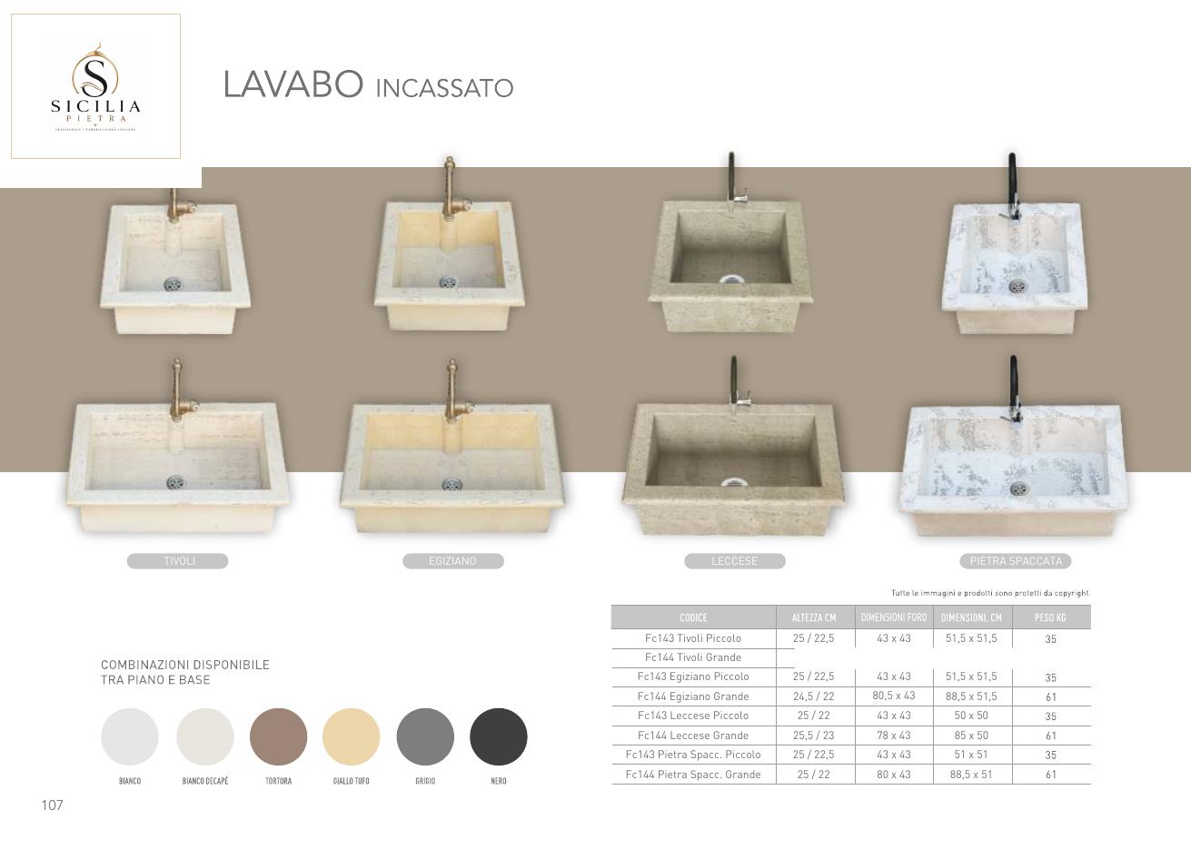 Lavabo Incassato