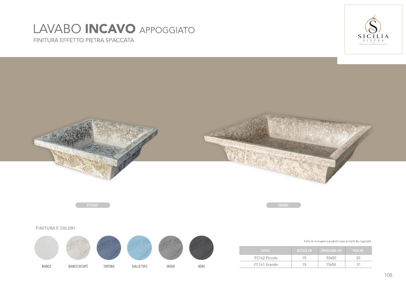 Lavabo Incavo Appoggio