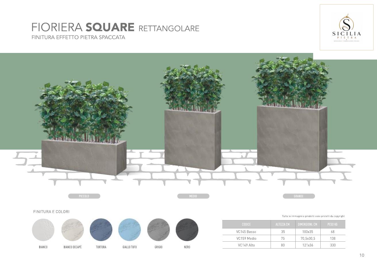 Fioriera Square Rettangolare